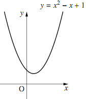 y=x²-x+1 のグラフと x 軸との共有点
